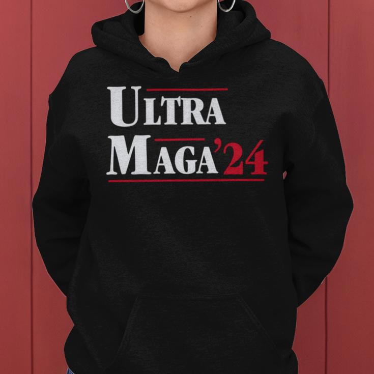 Ultra Maga Retro Style Red And White Text Women Hoodie