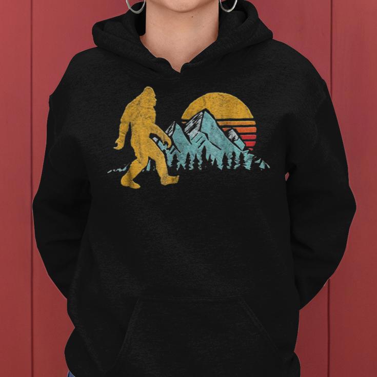 Vintage Retro Bigfoot Believe Silhouette Mountain Sun 234 Shirt Women Hoodie