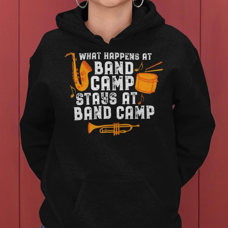 What Happens At Band Camp Stays At Camp Funny Marching BandShirt Women Hoodie