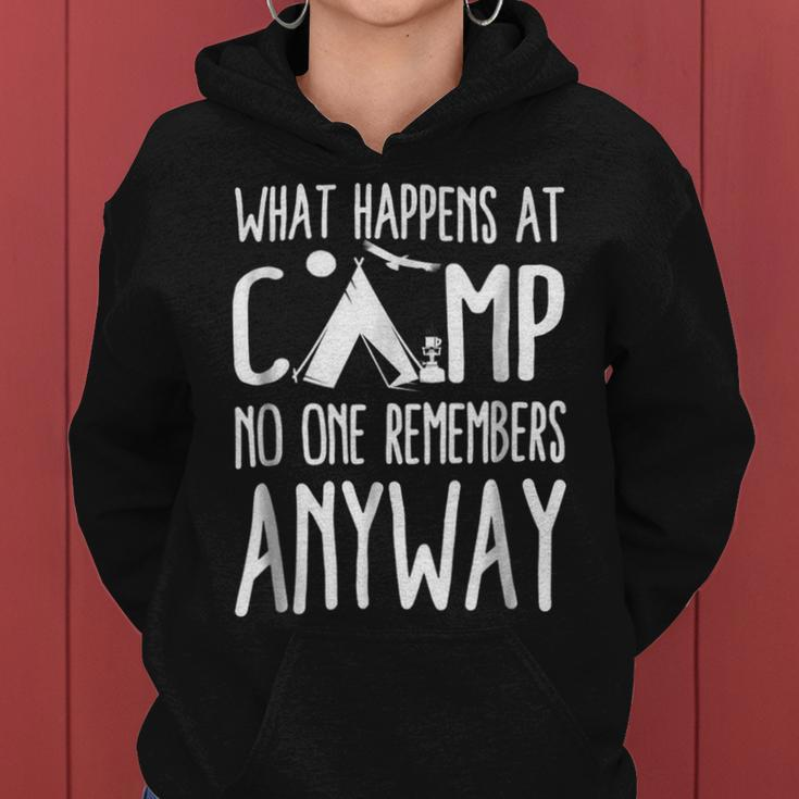 What Happens At Camp No One Remembers Anyway Camper Shirt Women Hoodie