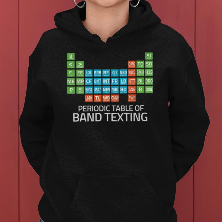 Womens Marching Band Periodic Table Of Band Texting Elements Funny Women Hoodie