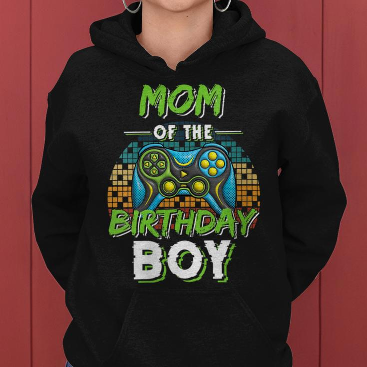 Womens Mom Of The Birthday Boy Matching Video Gamer Birthday Party Women Hoodie