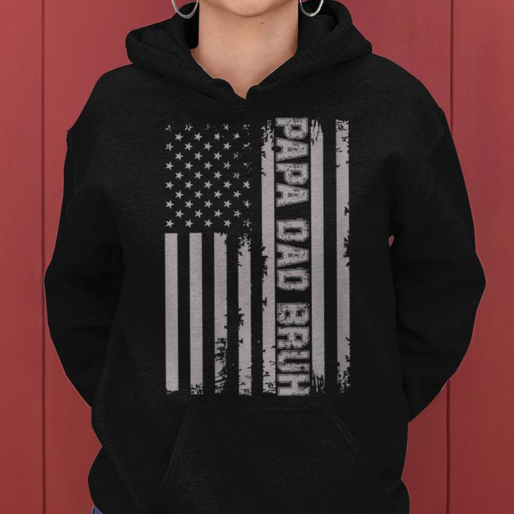 Womens Papa Dad Bruh Fathers Day 4Th Of July Us Flag Vintage 2022 Women Hoodie