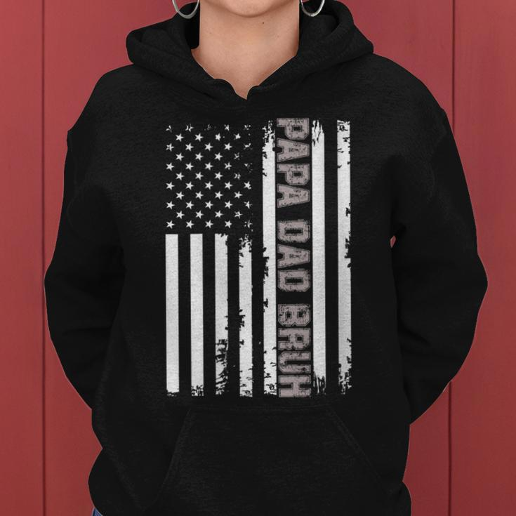 Womens Papa Dad Bruh Fathers Day 4Th Of July Us Flag Vintage 2022 Women Hoodie