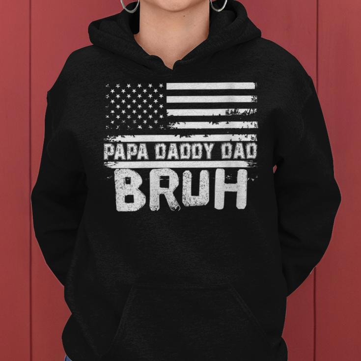 Womens Papa Daddy Dad Bruh Fathers Day 4Th Of July Usa Vintage 2022 Women Hoodie