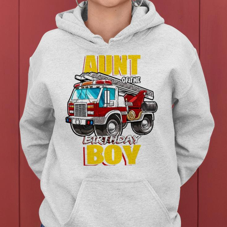 Aunt Of The Birthday Boy Matching Family Fireman Firetruck Women Hoodie