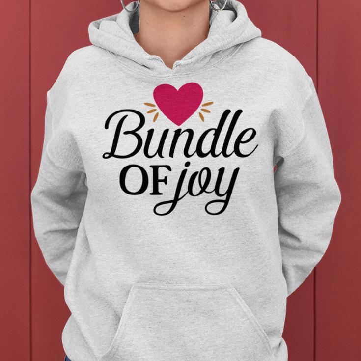 Baby Shower Text Design Bundle Of Joy Heart Women Hoodie