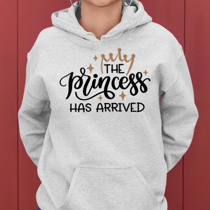 Baby Shower Text Design The Princess Has Arrived Women Hoodie