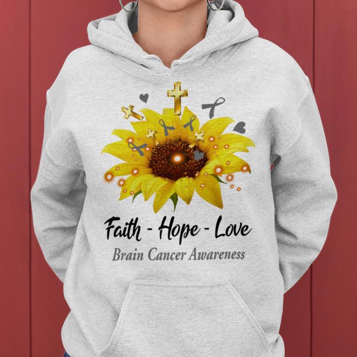 Brain Cancer Awareness Faith Hope Love Women Hoodie