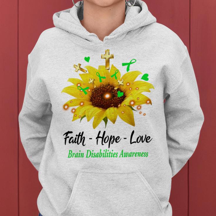 Brain Disabilities Awareness Faith Hope Love Women Hoodie