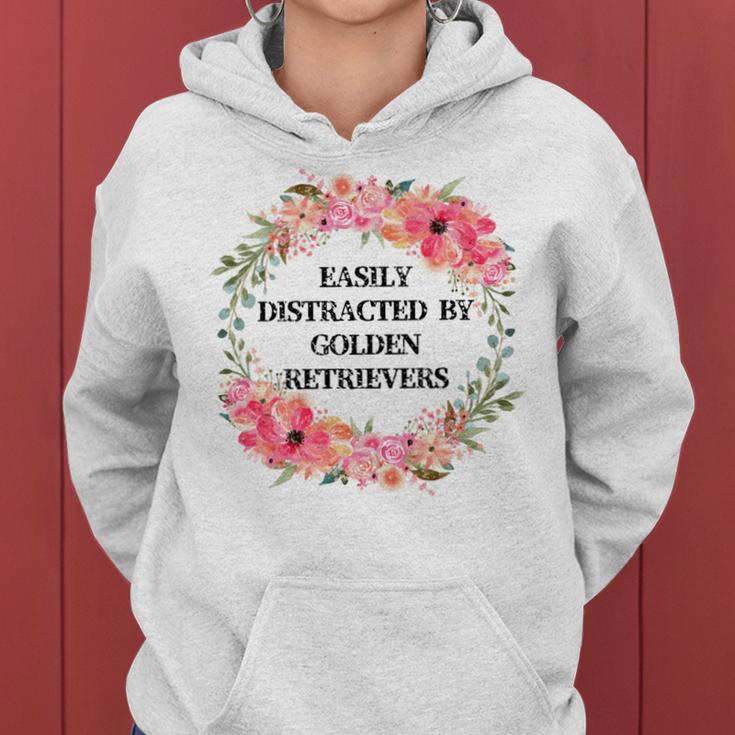 Easily Distracted By Golden Retrievers Women Hoodie