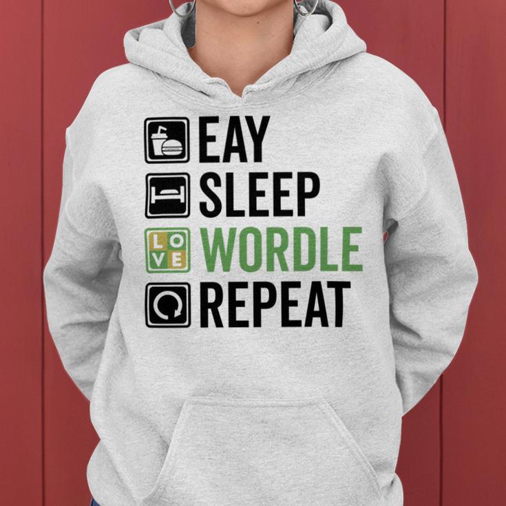 Eat Eat Sleep Wordle Repeat Wordle Lover Wordle Addict Women Hoodie