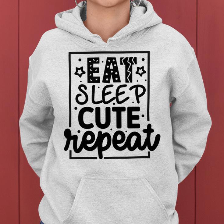 Eat Sleep Cute Repeat Graphic Design For Babys Women Hoodie