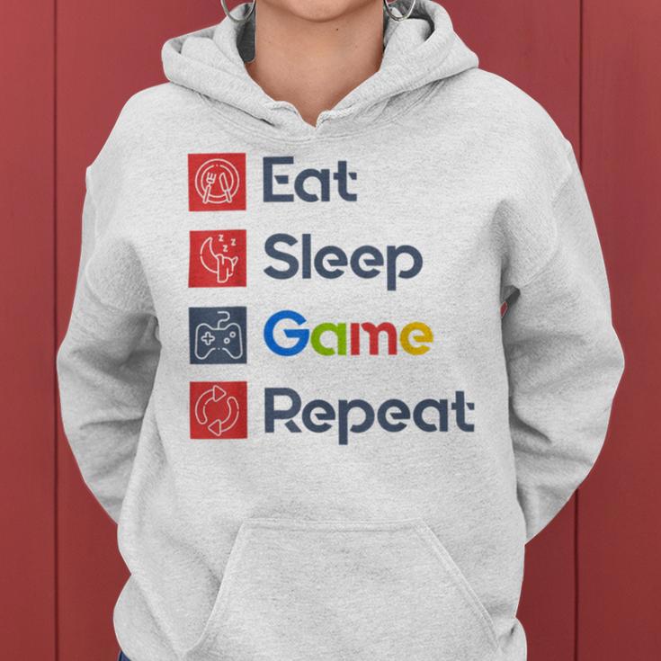 Eat Sleep Game Repeat Women Hoodie