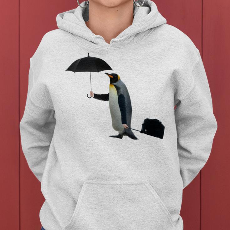 Funny Business Penguin Birds With Human Hands Women Hoodie