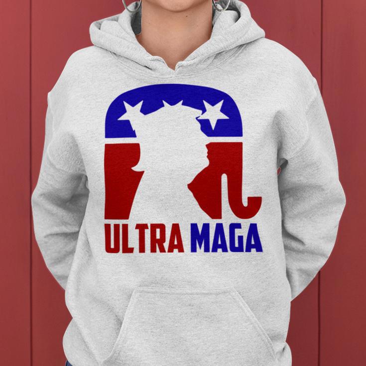 Funny Ultra Maga Gift For Americans Trump Biden Lover Women Hoodie