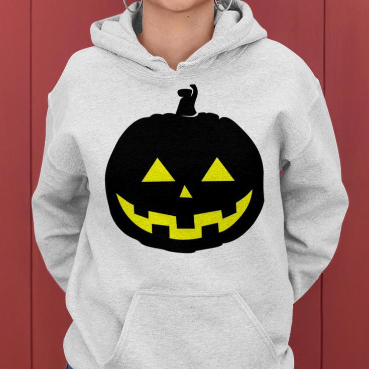 Happy Halloween Scary Black Pumpkin Pattern Women Hoodie