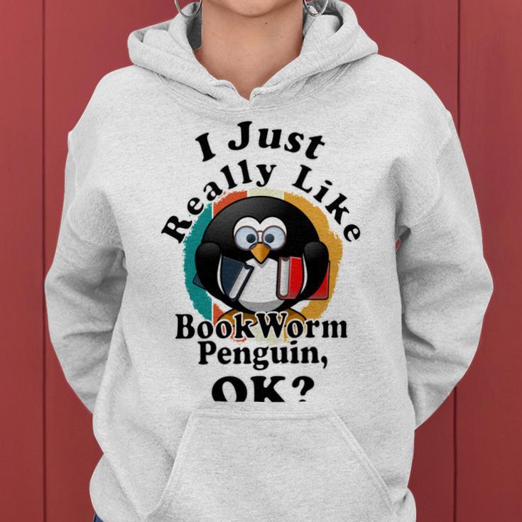 I Really Like Book Worm Penguin Ok Women Hoodie