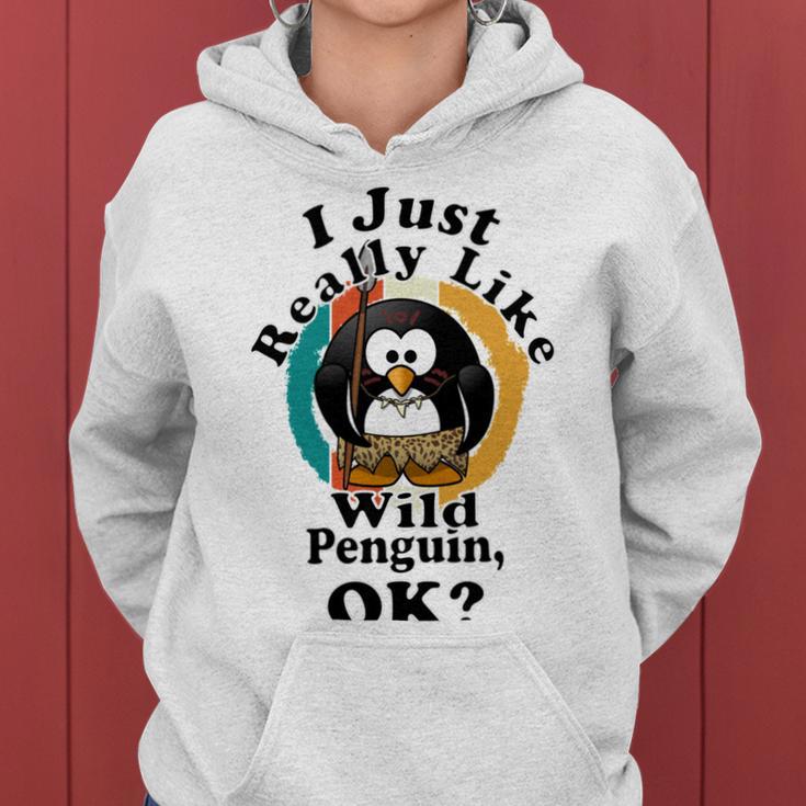 I Really Like Wild Penguin Ok Women Hoodie