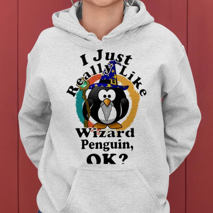 I Really Like Wizard Penguin Ok Women Hoodie