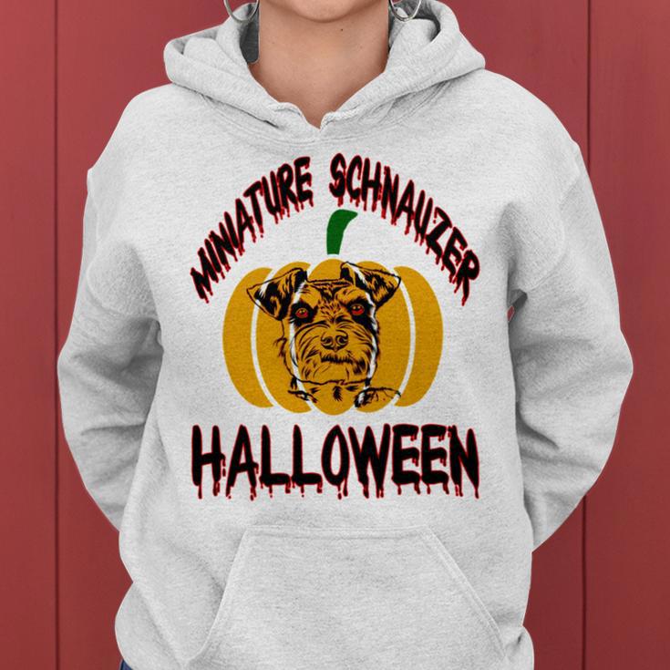 Miniature Schnauzer Halloween On All Hallows Night Women Hoodie