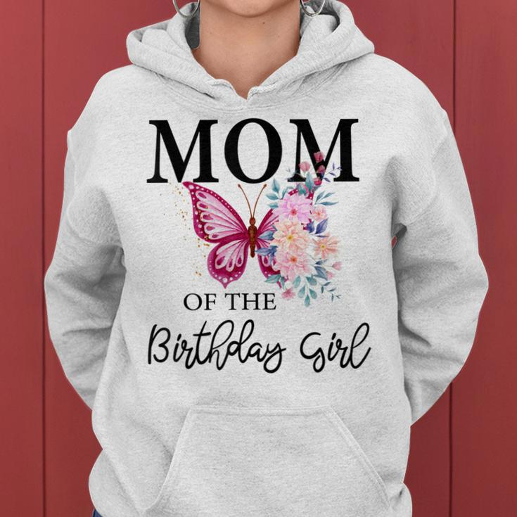 Mom 1St First Birthday Matching Family Butterfly Floral Women Hoodie