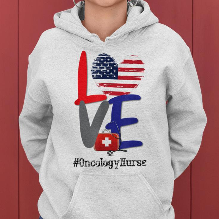 Oncology Nurse Rn 4Th Of July Independence Day American Flag Women Hoodie