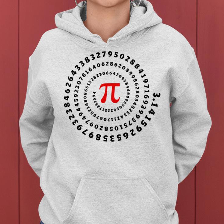 Pi Π Spiral Science Mathematics Math Irrational Number Sequence Women Hoodie