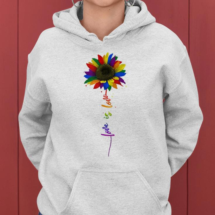 Rainbow Sunflower Love Is Love Lgbt Gay Lesbian Pride Women Hoodie