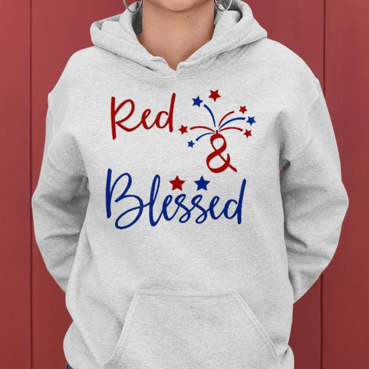 Red White Blessed 4Th Of July Cute Patriotic America Women Hoodie