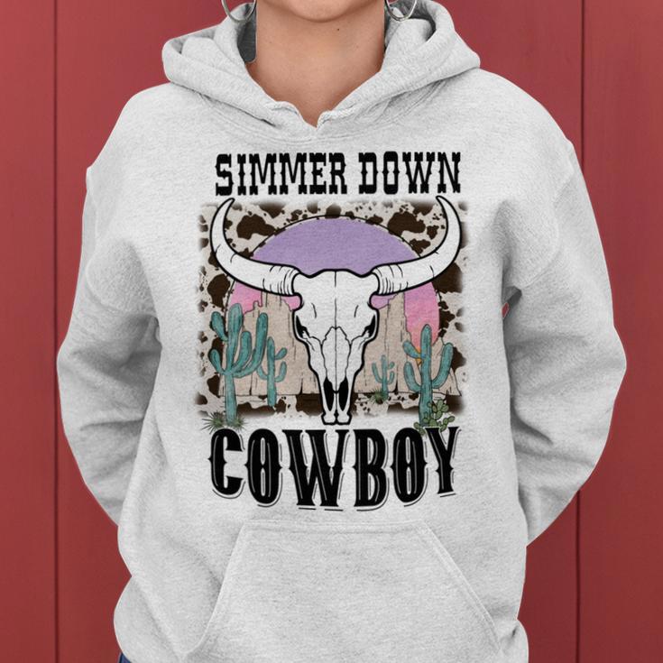 Simmer Down Cowboy Western Style Gift Women Hoodie