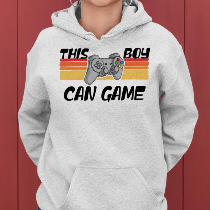 This Boy Can Game Funny Retro Gamer Gaming Controller Women Hoodie
