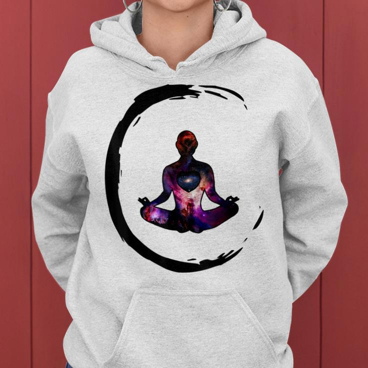 Zen Buddhism Inspired Enso Cosmic Yoga Meditation Art Women Hoodie
