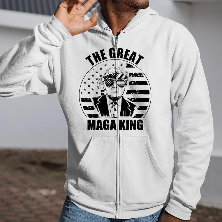 The Great Maga King The Return Of The Ultra Maga King Donald Trump Zip Up Hoodie