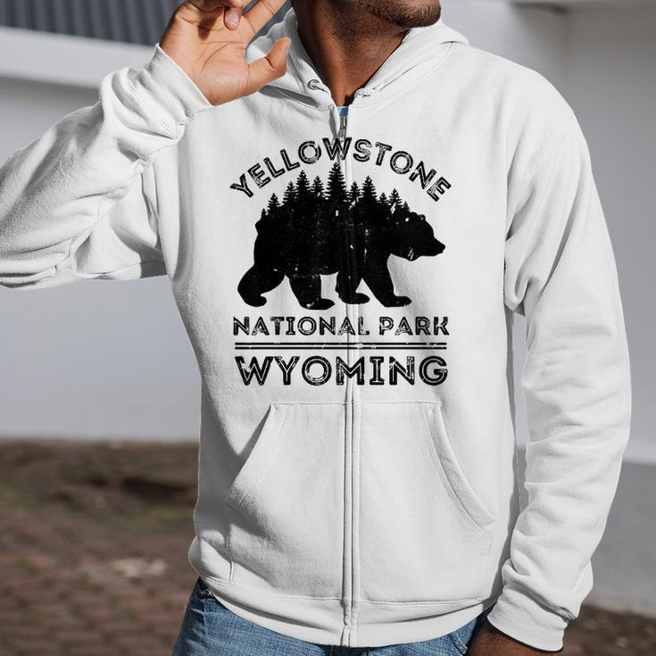 Yellowstone National Park Wyoming Bear Nature Hiking Zip Up Hoodie