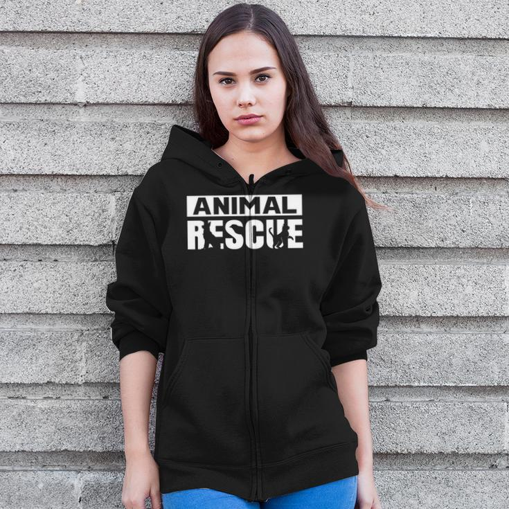 Animal Rescue Saving Rescuer Save Animals Zip Up Hoodie