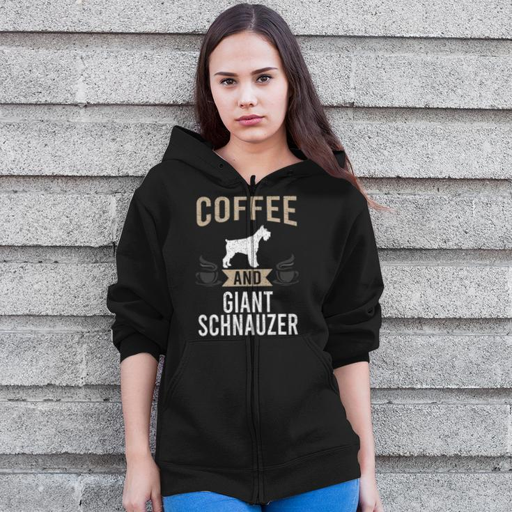 Coffee And Giant Schnauzer Dog Lover Zip Up Hoodie