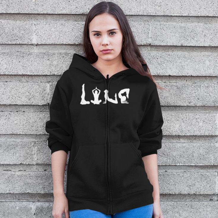 Love Yoga Pose Gift For Yoga Lover Zip Up Hoodie