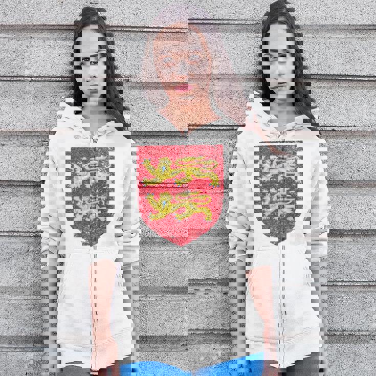 Normandy Coat Of Arms Flag France Norman Two Leopards Zip Up Hoodie Normandy Coat Of Arms Flag France Norman Two Leopards Zip Up Hoodie