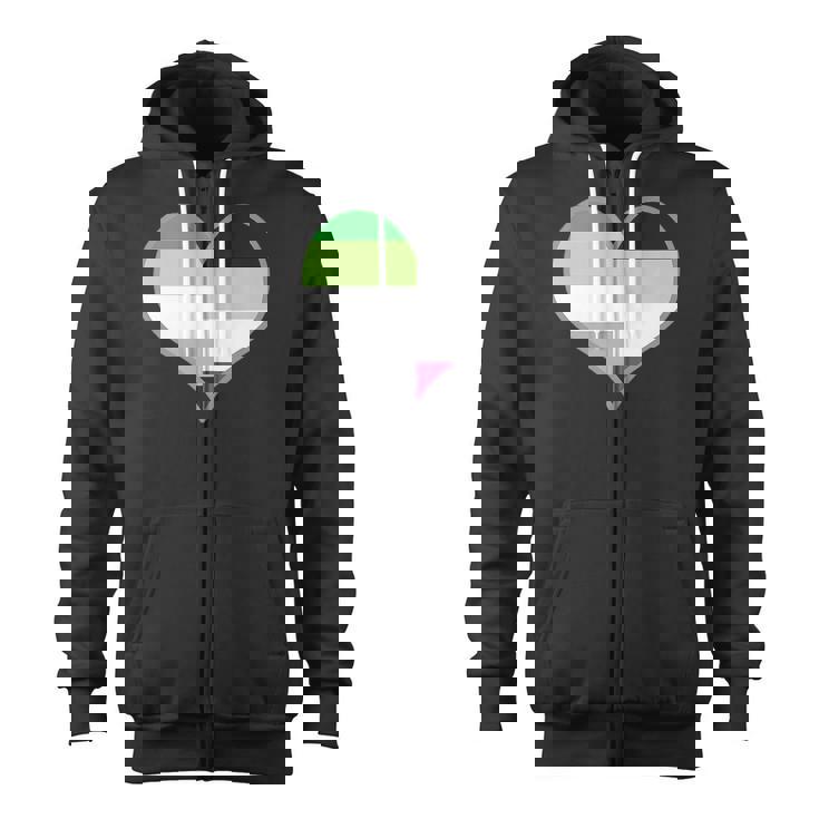 Asexual Aromantic Pride Flag Heart Nonsexual Equality Month  Zip Up Hoodie