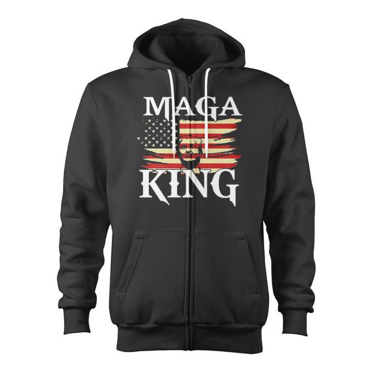 Maga King American Patriot Trump Maga King Republican Gift Zip Up Hoodie