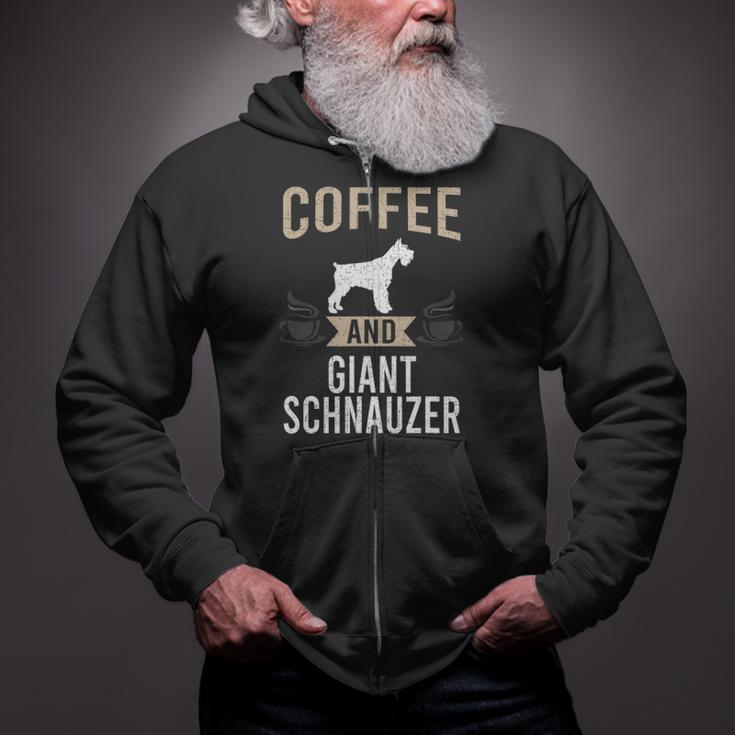 Coffee And Giant Schnauzer Dog Lover Zip Up Hoodie