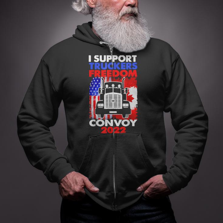 I Support Truckers Freedom Convoy 2022 V3 Zip Up Hoodie