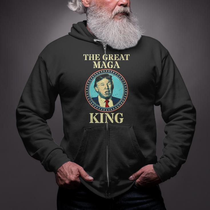 The Great Maga King Donald Trump Ultra Maga Zip Up Hoodie