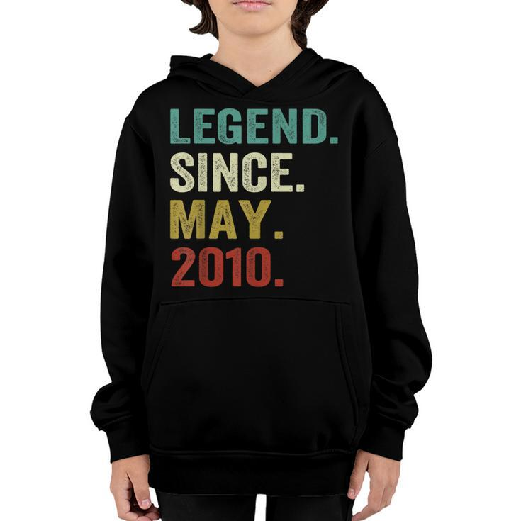 12 Years Old Legend Since May 2010 12Th Birthday Gifts  Youth Hoodie
