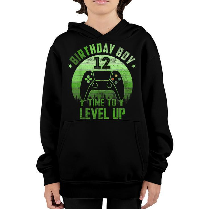 12Th Birthday Boy Time To Level Up 12 Years Old Boys  V3 Youth Hoodie