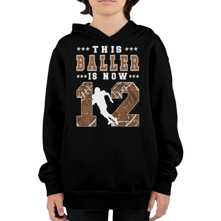 12Th Birthday Football Boy Twelve Year Old Football Player   Youth Hoodie