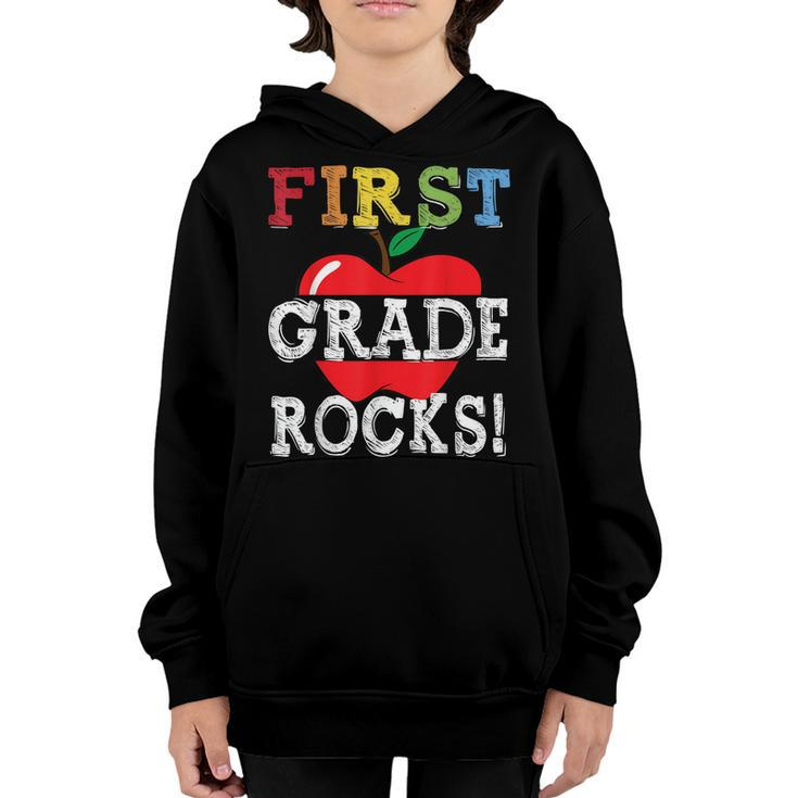 1St Grade Rocks Back To School Student Kid Teacher Squad  Youth Hoodie