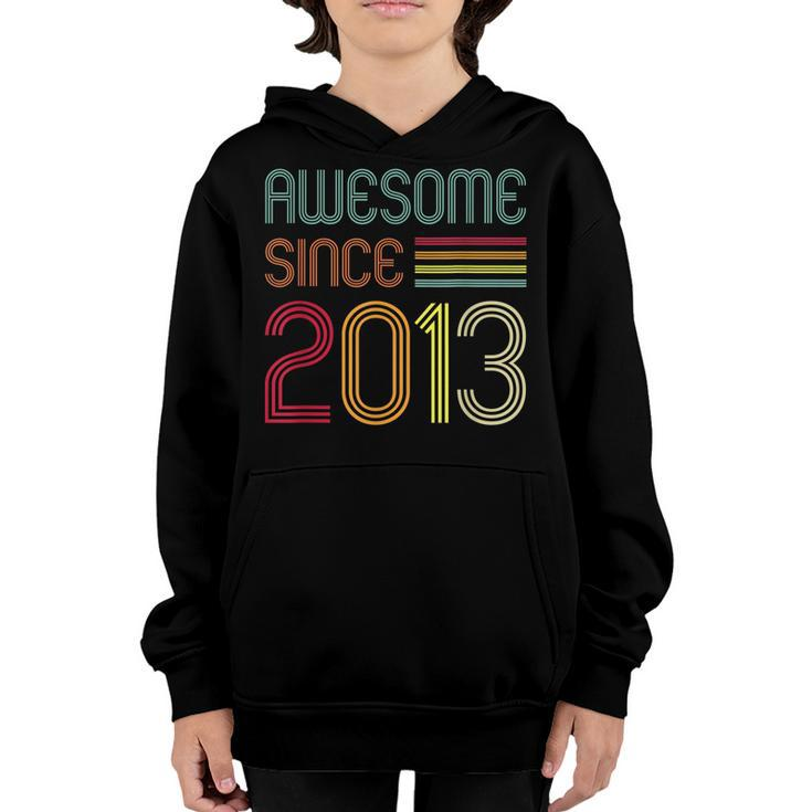 9 Year Old Gifts Awesome Since 2013 9Th Birthday Retro  Youth Hoodie
