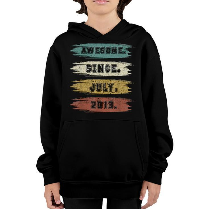 9 Years Old Gifts Awesome Since July 2013 9Th Birthday  Youth Hoodie